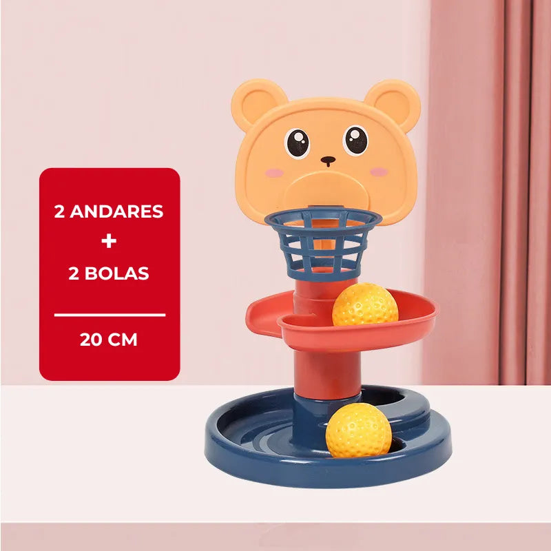 Torre Giratória Montessori - Brinquedo Educativo de Bolas Deslizantes para Bebês