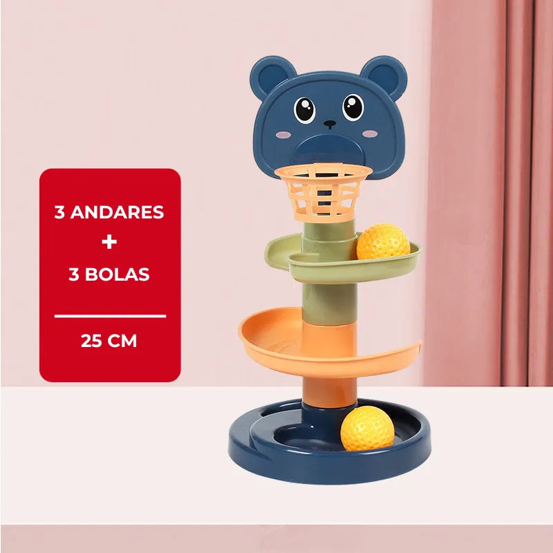 Torre Giratória Montessori - Brinquedo Educativo de Bolas Deslizantes para Bebês