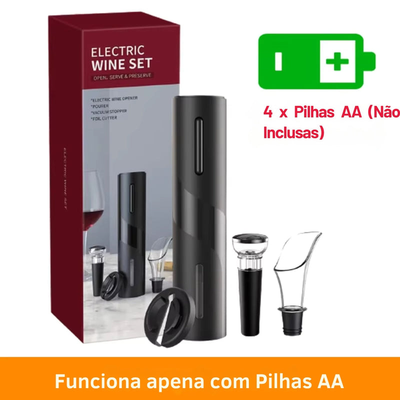 Abridor de Vinho Elétrico + 3 Brindes Grátis