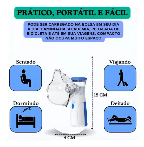 NEBULIZADOR Portátil Maxxi - Inalador Portátil - Recarregável